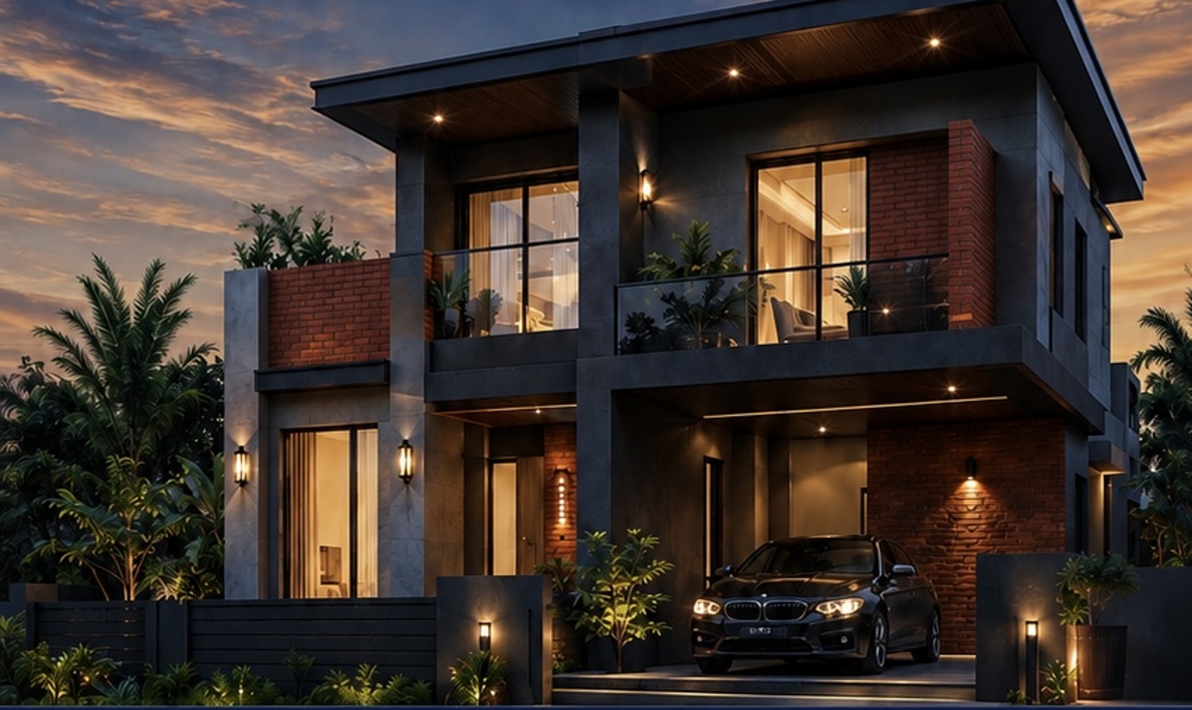 Premium luxury villa elevation at Blucon Vijay-Arka in Gerugambakkam, Chennai